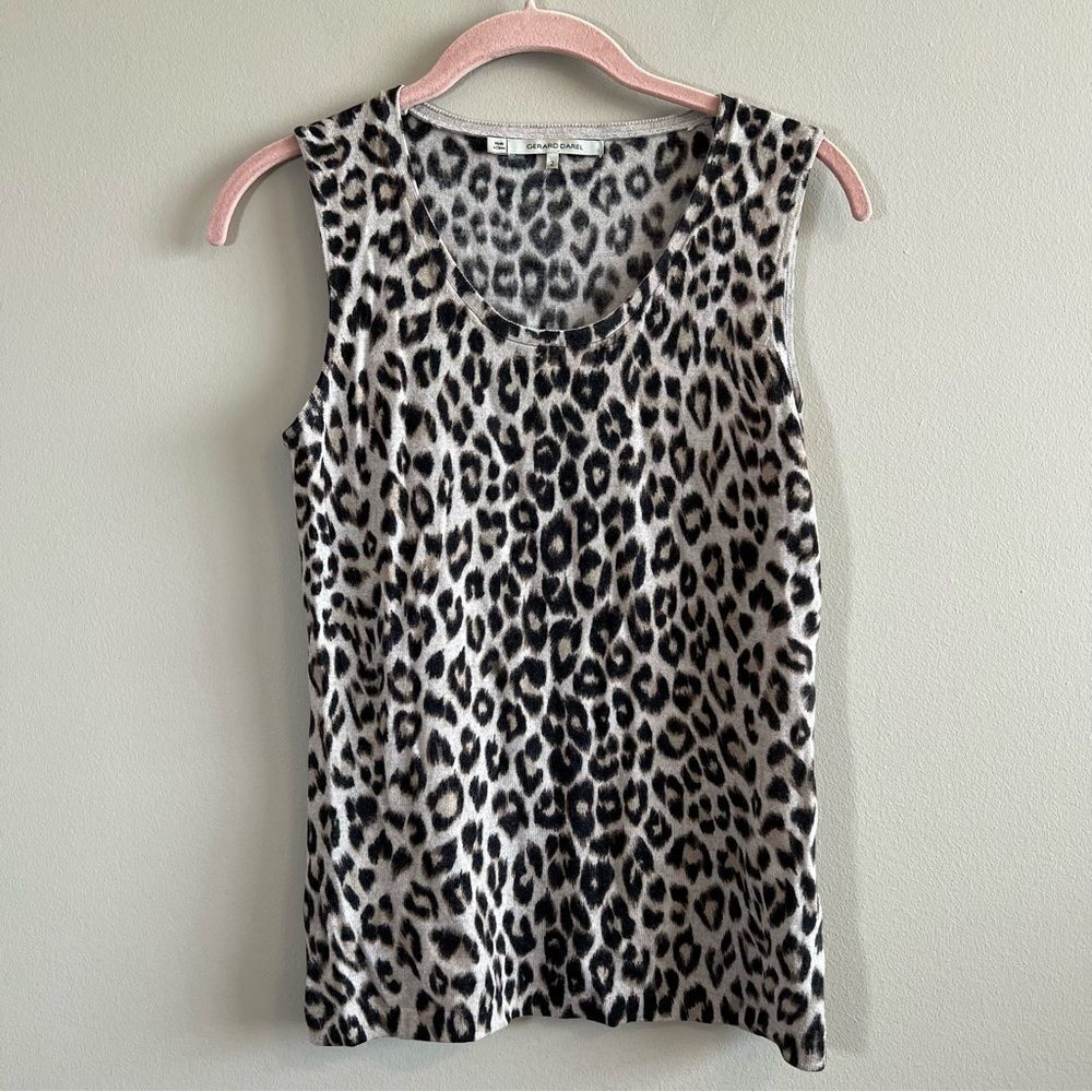 ✨ Gerard Darrel Women’s 100% Wool‎ Cheetah Leopard Tank Top 2